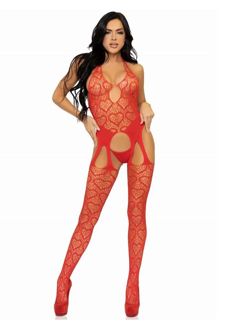 Leg Avenue Seamless Heart Net One Size Suspender Bodystocking - Image 8