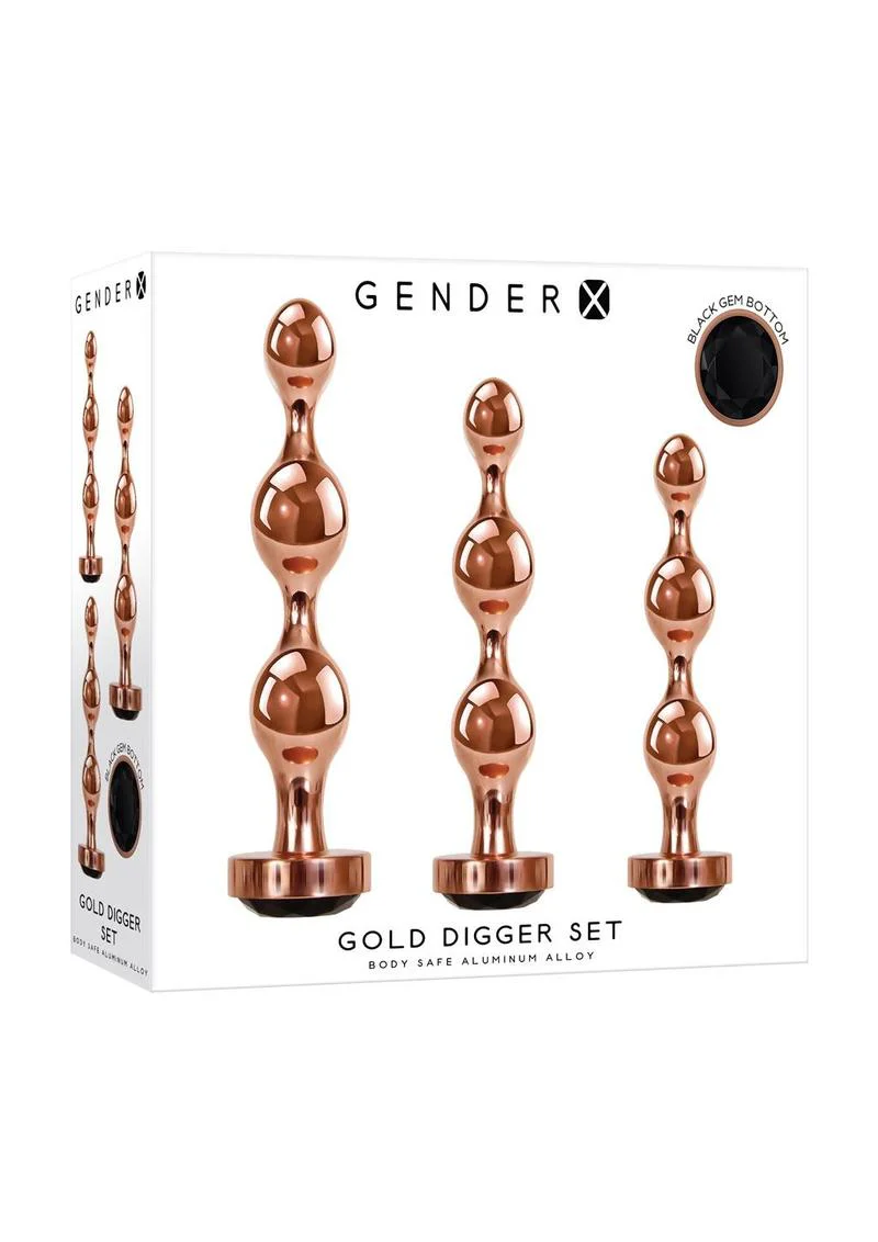 Gender X Gold Digger 3-Piece Anal Plug Set - Image 3