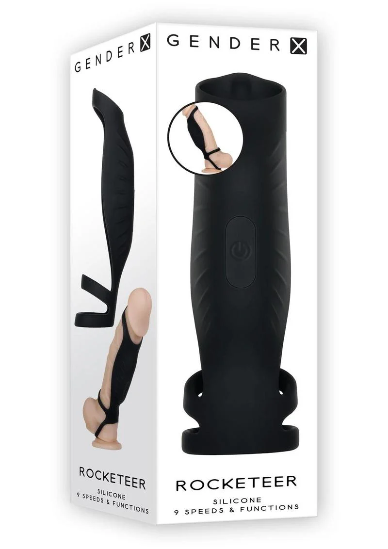 Gender X Rocketeer Rechargeable Silicone Penis Sleeve with 9 Speeds - Image 4