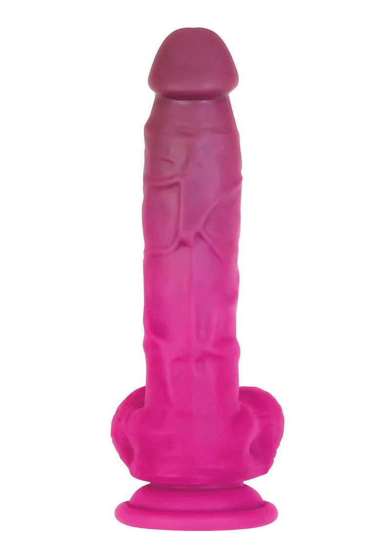 Gender X Sweet Tart Color-Changing Silicone Dildo Purple to Pink - Image 2