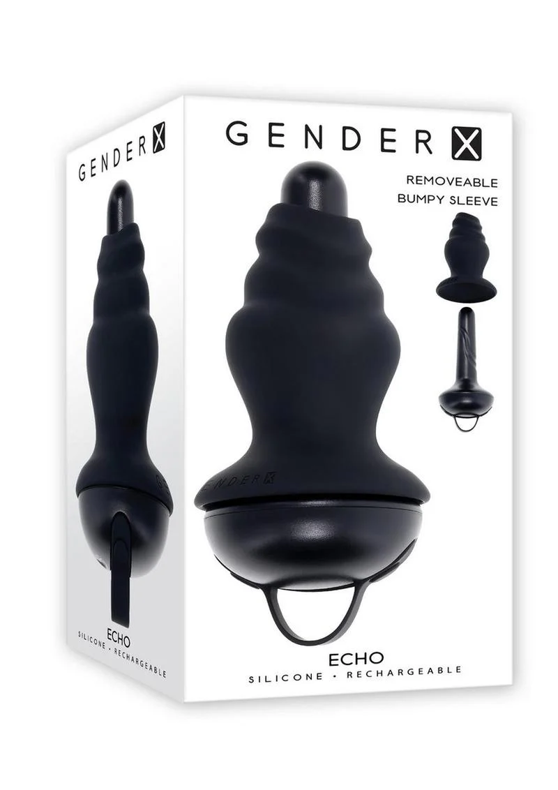 GenderX Echo Silicone Vibrator with Removable Bumpy Sleeve - Image 4