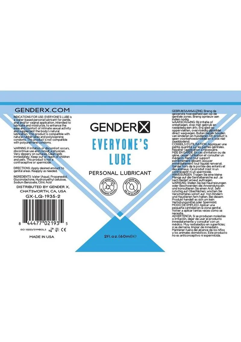 GenderX Everyones Lube Water Based Personal Lubricant - Image 3