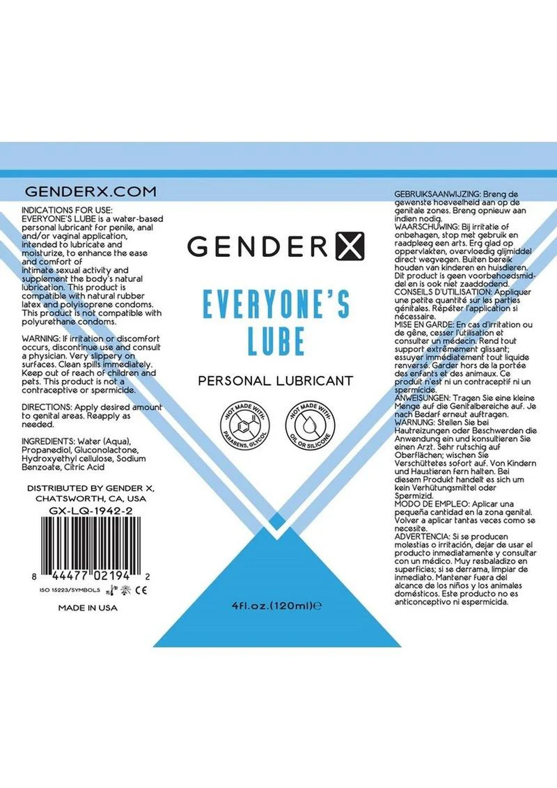 GenderX Everyones Lube Water Based Personal Lubricant - Image 4