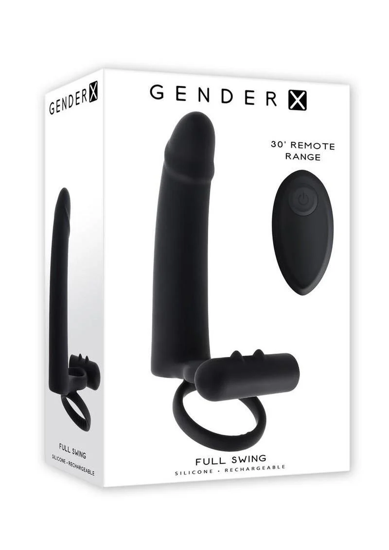GenderX Full Swing Vibrating Dildo With Dual Cock Ring - Image 2