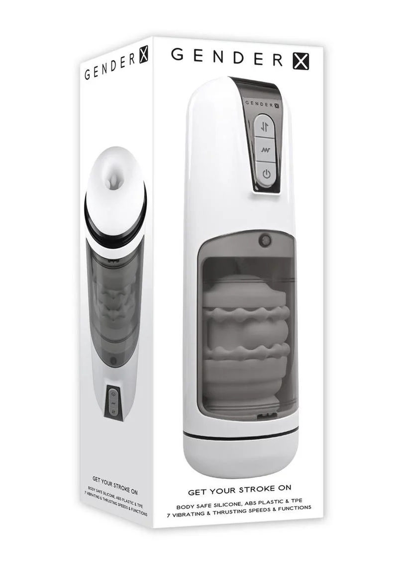 GenderX Get Your Stroke On Rechargeable Silicone Thrusting Stroker - Image 4
