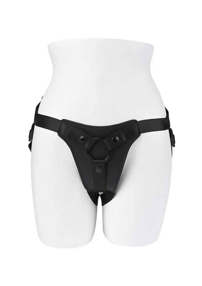 GenderX Pleasure Harness Adjustable Leather Strap-On - Image 2