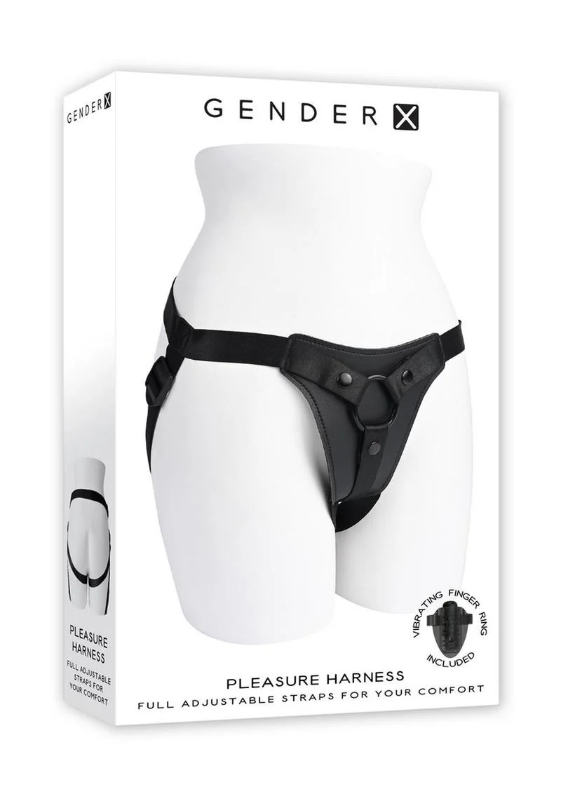 GenderX Pleasure Harness Adjustable Leather Strap-On - Image 4