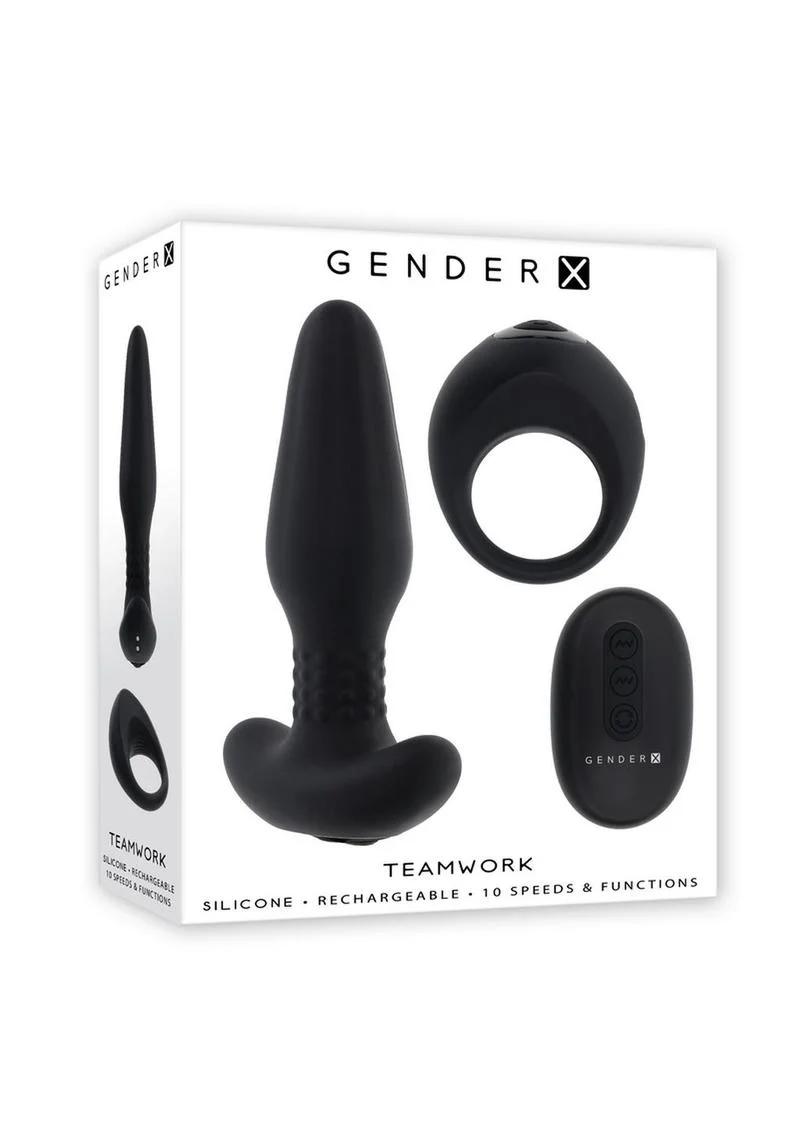 GenderX Teamwork Silicone Anal Plug with Remote - Image 4