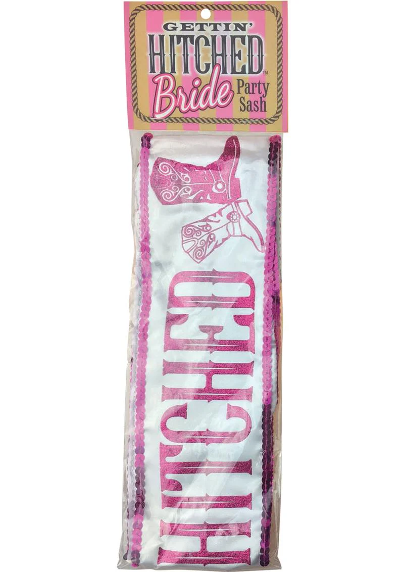 Gettin Hitched Bride Party Sash Bridal Boots Design - Image 2