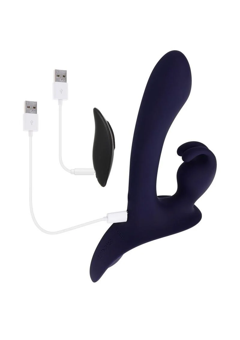 Giving Vibes Silicone Triple Stimulation Strap-On - Image 3