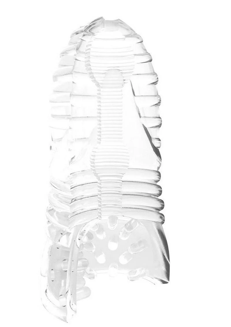 Glacier Dual End Stroker Clear Masturbator with Multi-Textured Sides - Image 2
