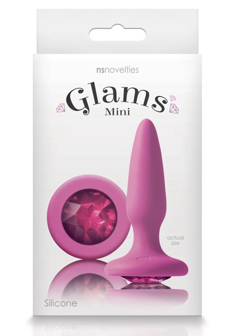 Glams Mini Silicone Butt Plug with Pink Gem - Image 2