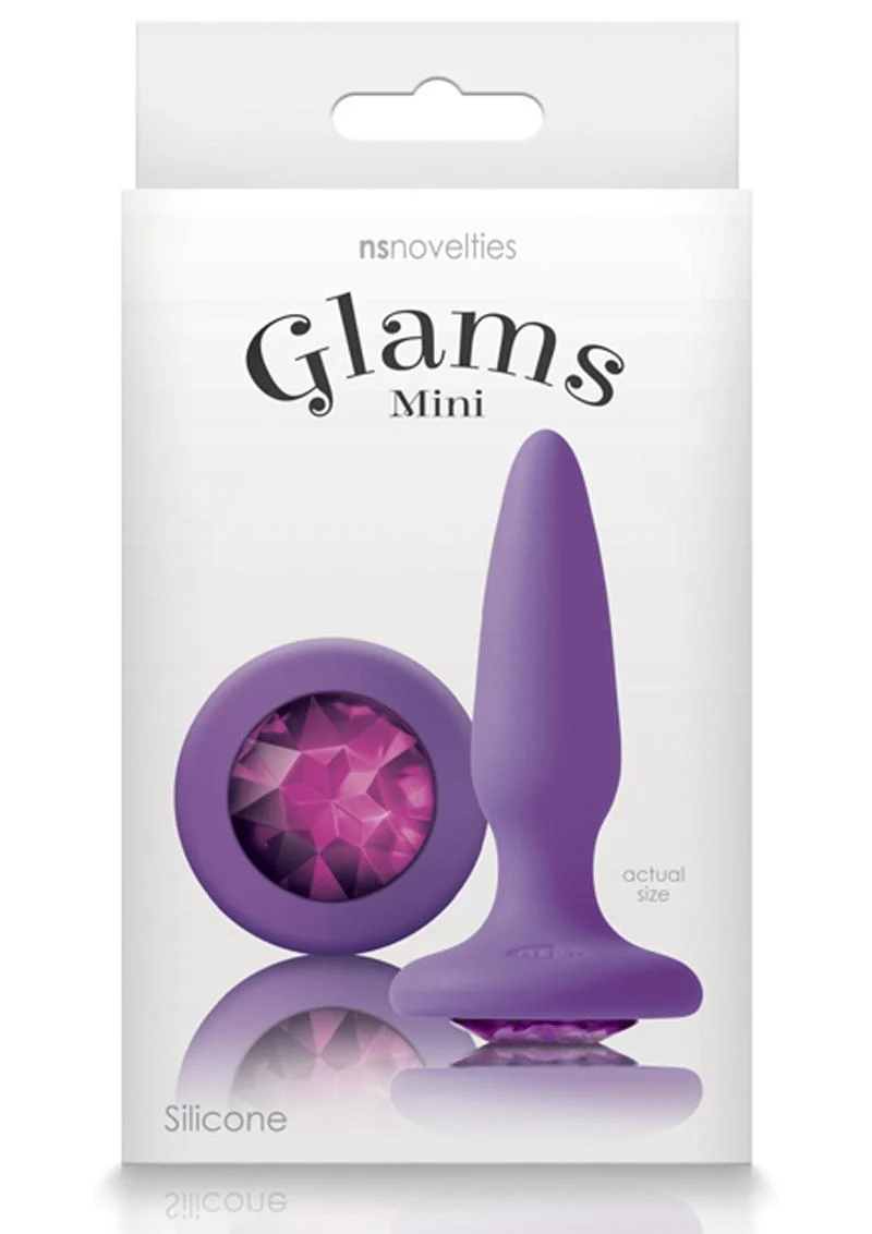 Glams Mini Silicone Butt Plug with Purple Gem - Image 2