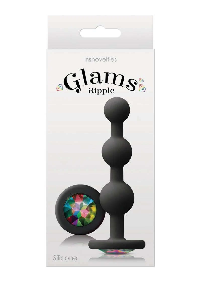 Glams Ripple Black Silicone Anal Beads Plug - Image 2