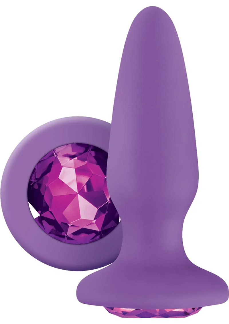 Glams Silicone Butt Plug with Rainbow Gem - Image 2