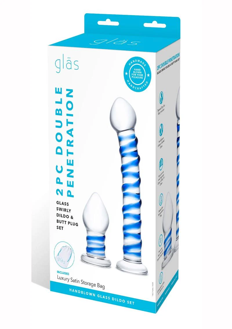 Glas 2 Piece Double Penetration Glass Dildo And Butt Plug - Image 4