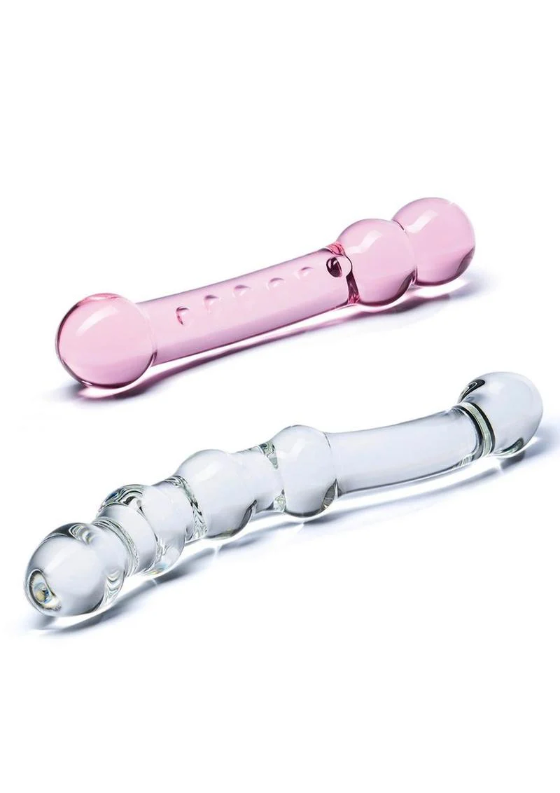 Glas 2PC Double Pleasure With Handcrafted Designed Glass Dildo - Image 2