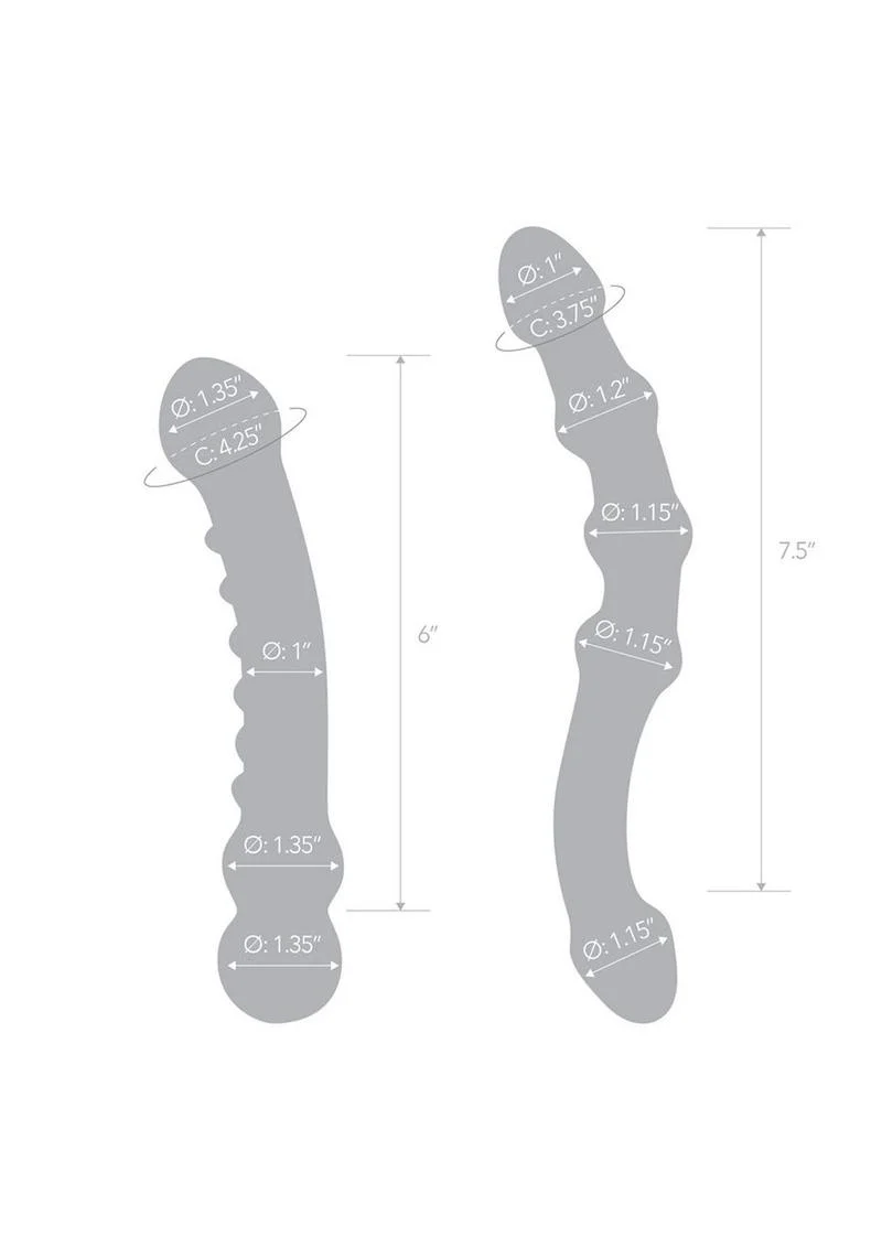Glas 2PC Double Pleasure With Handcrafted Designed Glass Dildo - Image 3