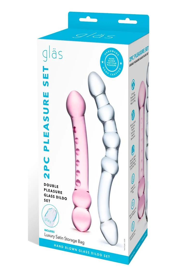 Glas 2PC Double Pleasure With Handcrafted Designed Glass Dildo - Image 4