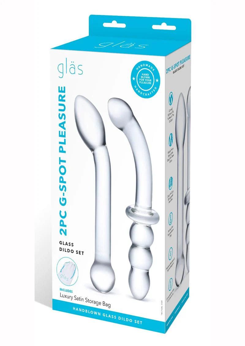 Glas 2PC G-Spot Pleasure Glass Dildo Set For Dual Satisfaction - Image 4