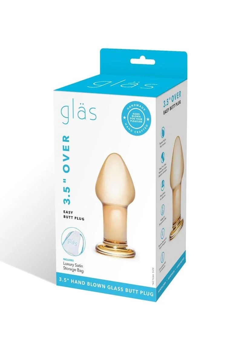 Gläs 3.5 Inch Over Easy Hand Blown Glass Butt Plug - Image 4