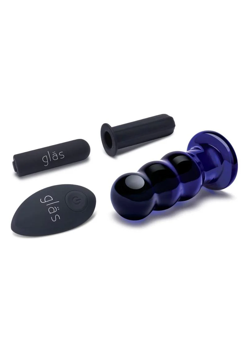 Gläs 3.5 Inch Rechargeable Remote Beaded Butt Plug - Image 2