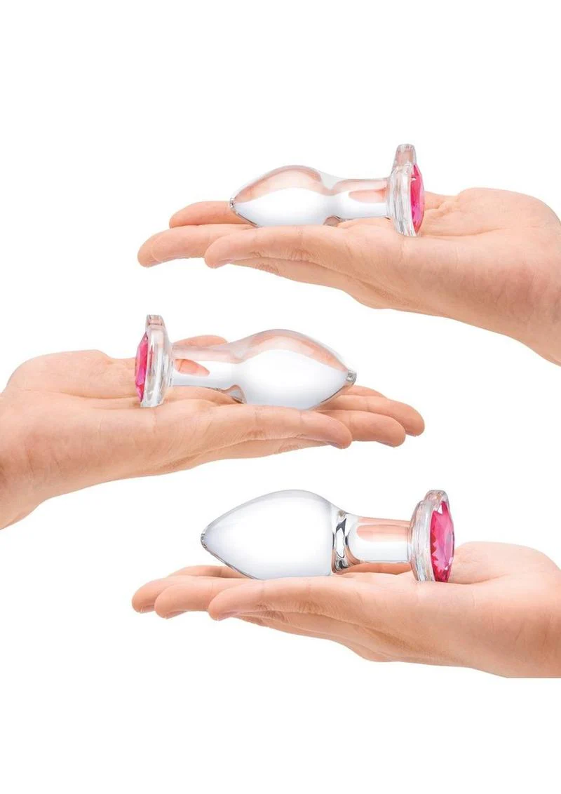 Gläs 3 Piece Heart Jewel Blown Glass Anal Training Kit - Image 3