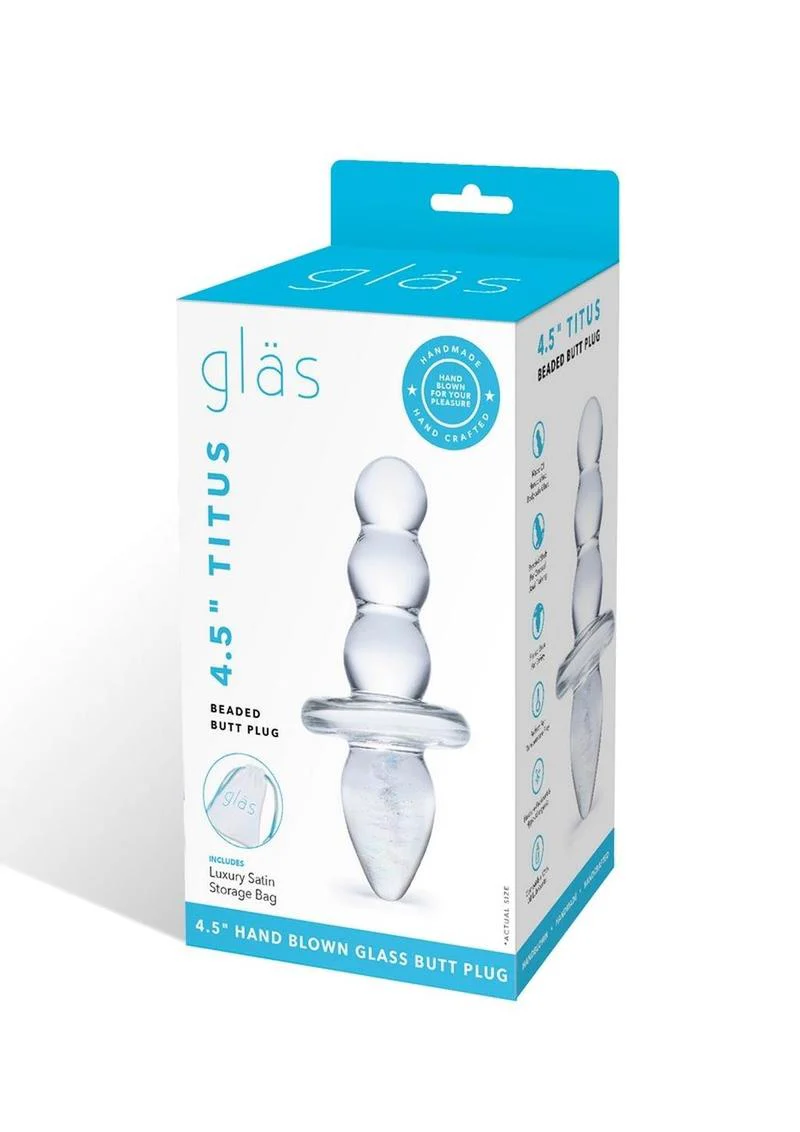Gläs 4.5 Inch Titus Hand Blown Beaded Glass Butt Plug - Image 4
