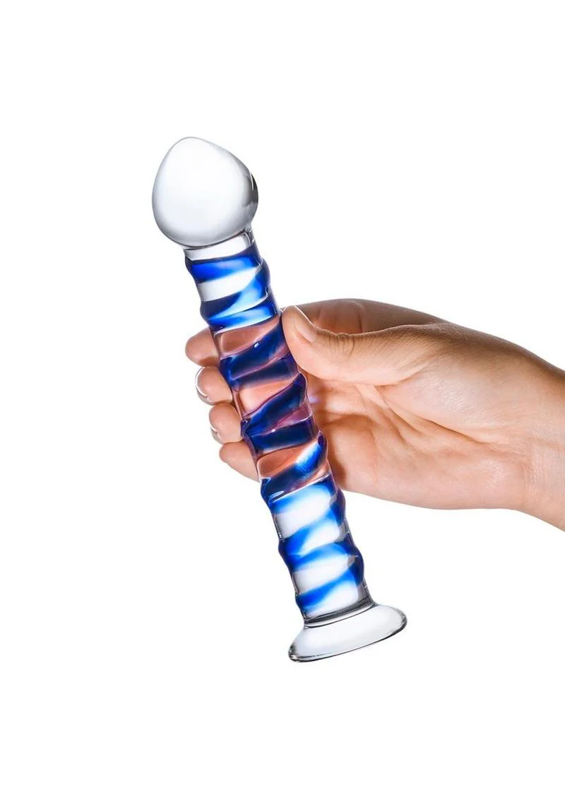 Glas Blue Spiral Glass Dildo With Handcrafted Toy - Image 2