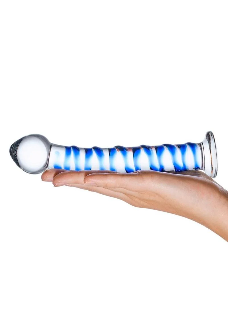 Glas Blue Spiral Glass Dildo With Handcrafted Toy - Image 3