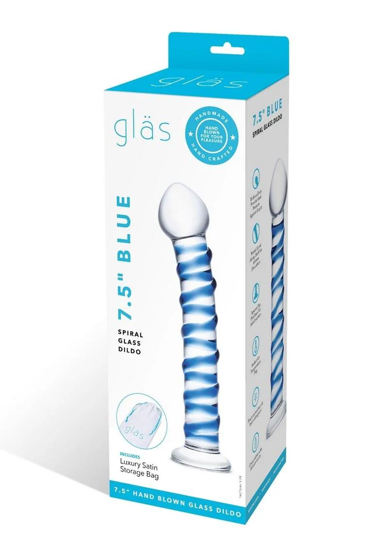 Glas Blue Spiral Glass Dildo With Handcrafted Toy - Image 4