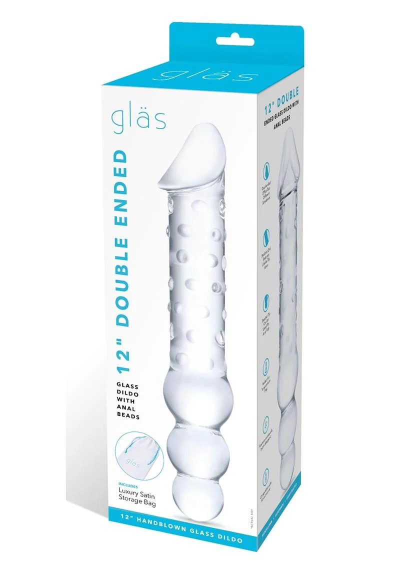 Glas Double Ended Glass Dildo with Anal Beads - Image 4