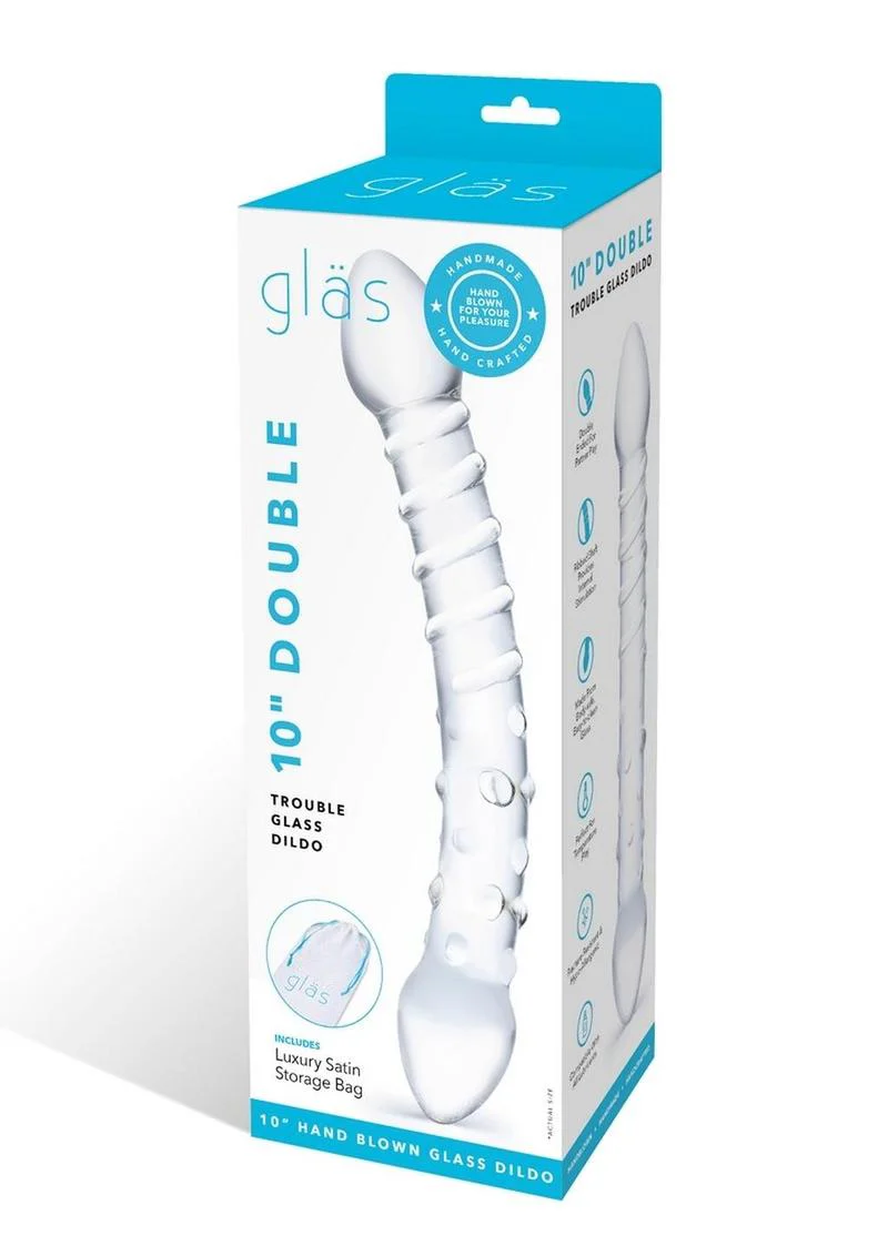 Glas Double Trouble Hand Blown Glass Dildo - Image 4