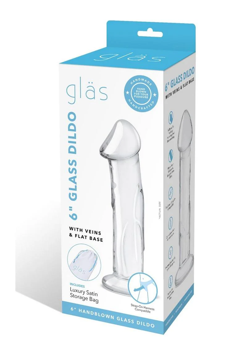 Glas Glass Dildo with Veins And Flat Base - Image 7