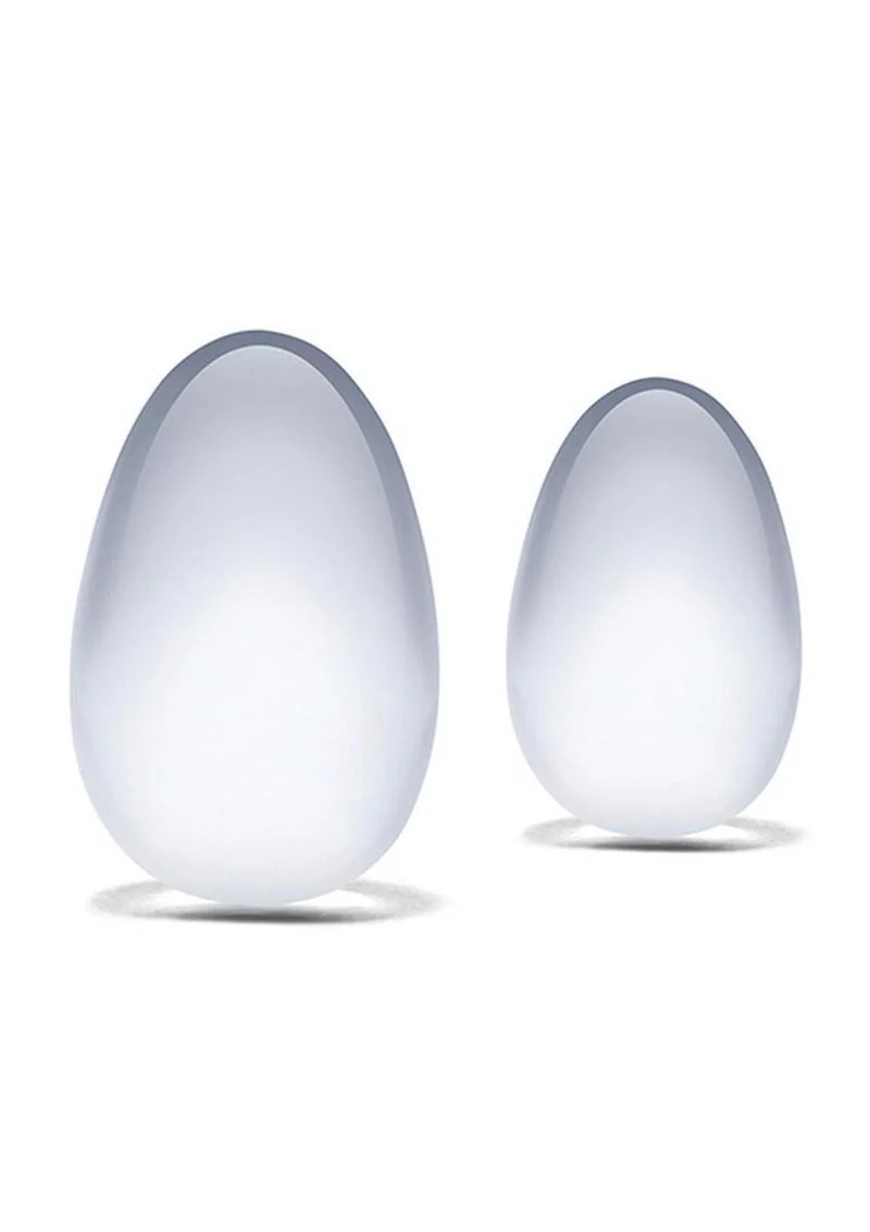 Glas Glass Yoni Eggs Set with Luxury Satin Storage Bag - Image 2