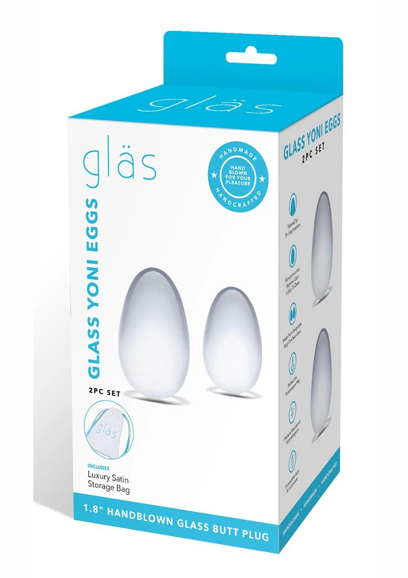 Glas Glass Yoni Eggs Set with Luxury Satin Storage Bag - Image 4