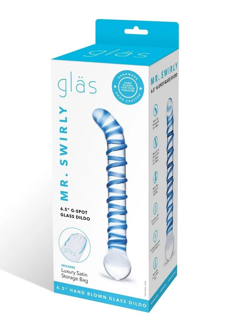 Glas Mr. Swirly G-Spot Glass Textured Dildo - Image 4