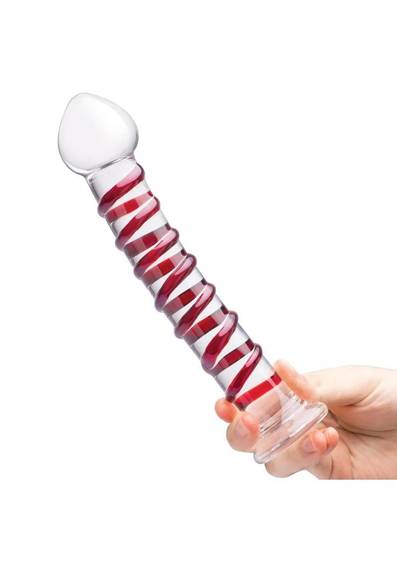 Glas Mr. Swirly Glass Dildo With Luxury Satin Storage Bag - Image 3