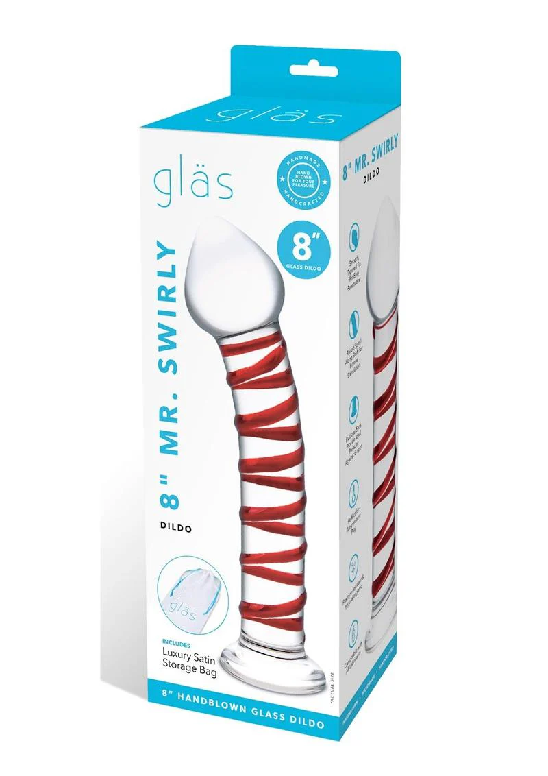 Glas Mr. Swirly Glass Dildo With Luxury Satin Storage Bag - Image 8