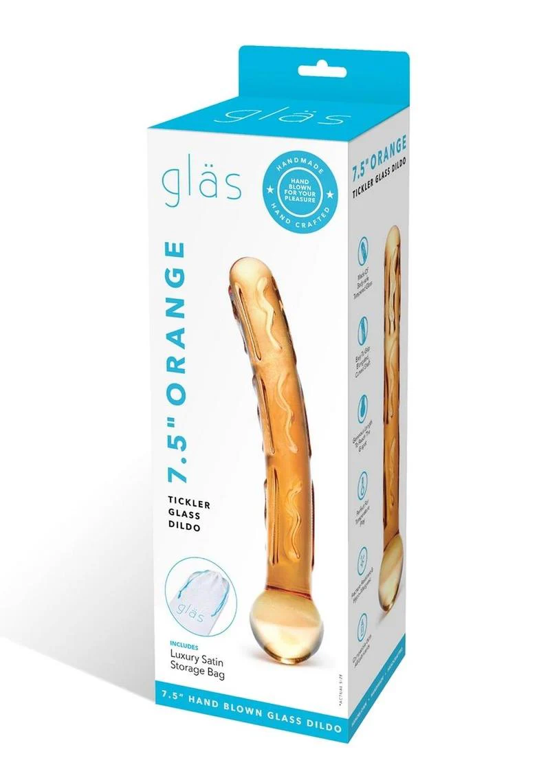 Glas Orange Tickler Hand Blown Glass Design Dildo - Image 4