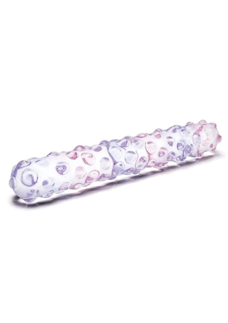 Glas Purple Rose Nubby Hand-Blown Glass Dildo - Image 2