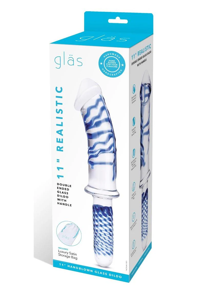 Glas Realistic Double Ended Glass Dildo with Handle - Image 4