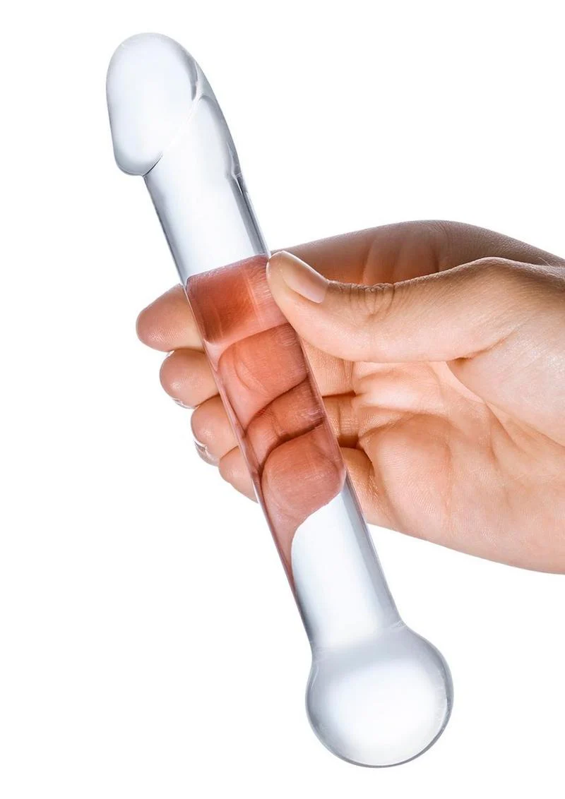 Glas Realistic Head And Handcrafted Clear Glass Toy Dildo - Image 2