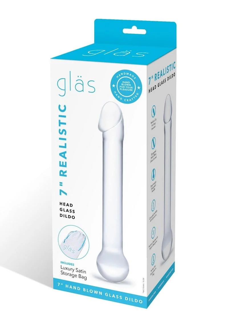 Glas Realistic Head And Handcrafted Clear Glass Toy Dildo - Image 4
