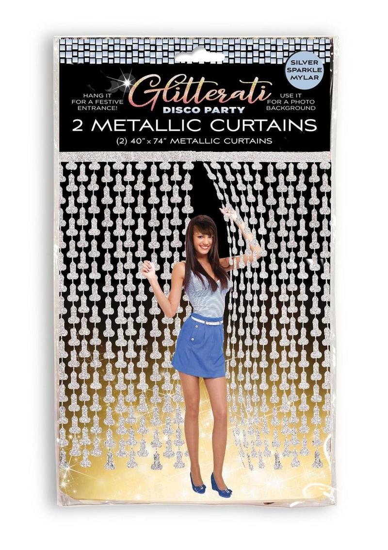 Glitterati Disco Party Metallic Penis Curtains 2-Pack - Image 3