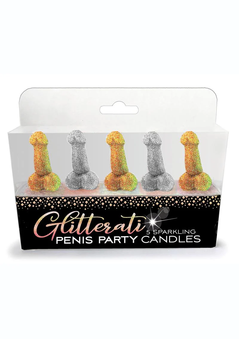 Glitterati Penis Party Candles 5 Sparkling Fun Candles - Image 3