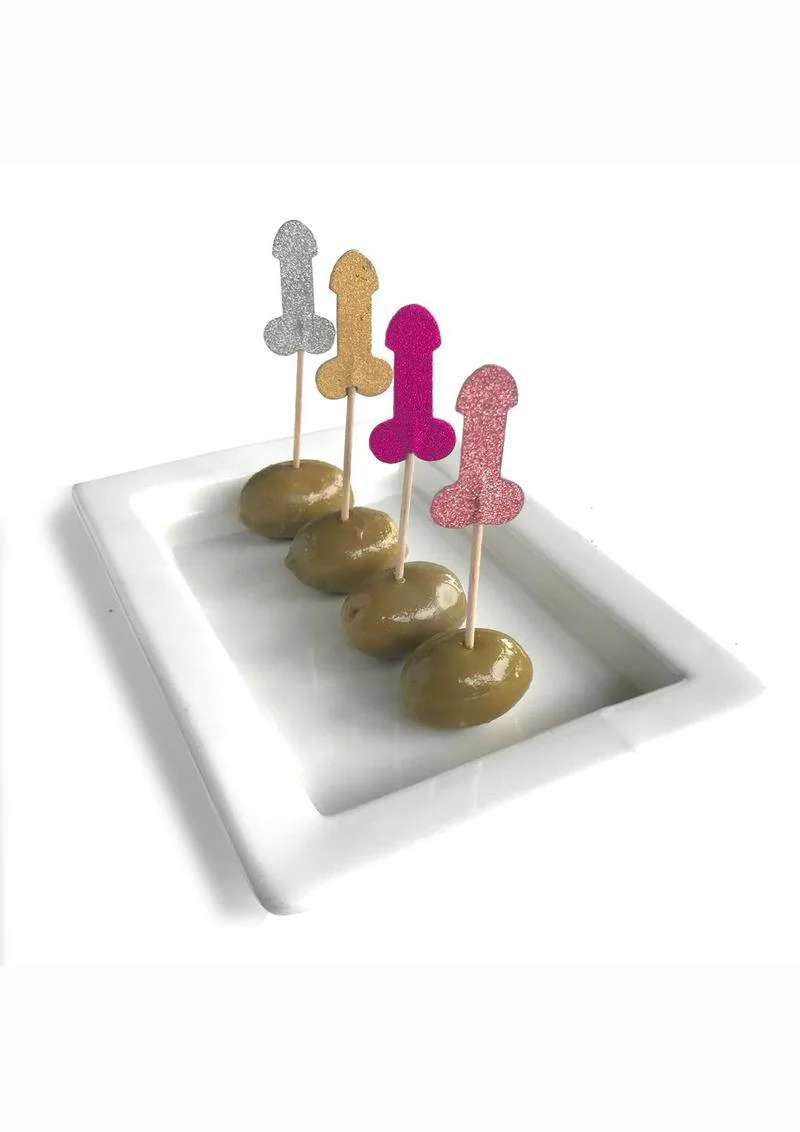 Glitterati Penis Party Cupcake Toppers 24 Decorative Toothpicks