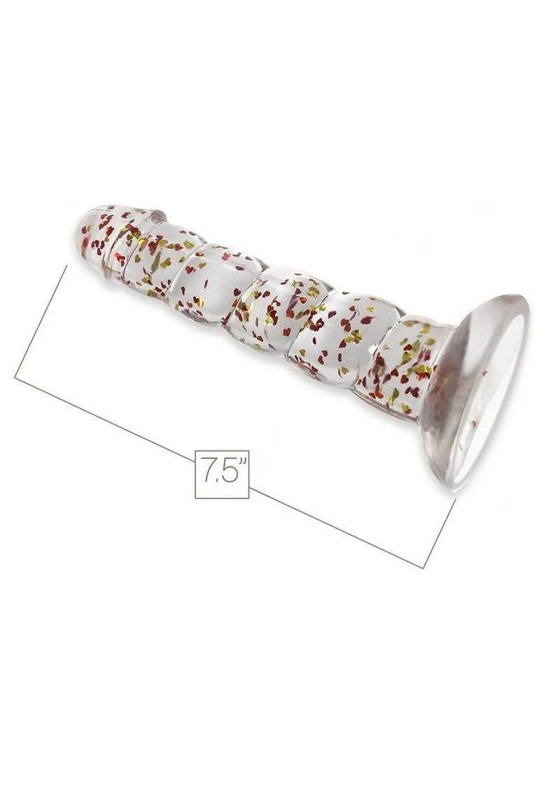 Glittergasm Swirl Clear Body Safe Dildo With Suction Cup - Image 2