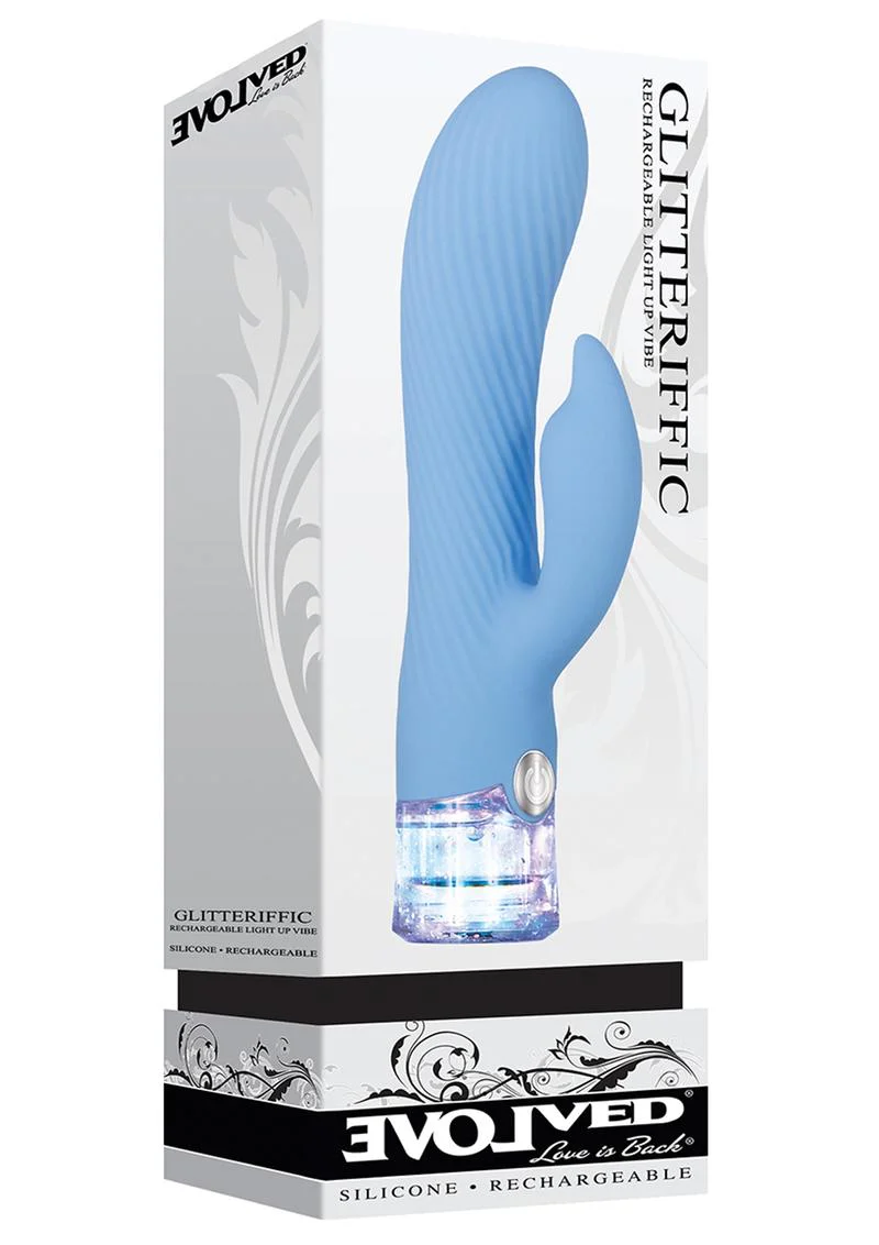 Glitteriffic Rechargeable Silicone Light-Up Rabbit Vibrator - Image 2