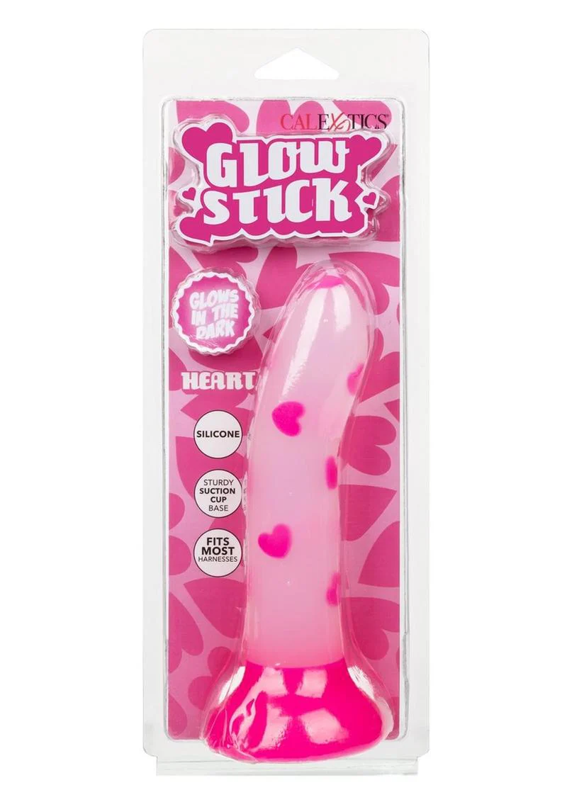 Glow Stick Heart Silicone Glow In The Dark Dildo With Suction Base - Image 4